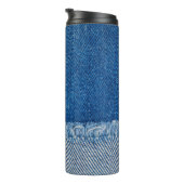 Stoff Blue Jeans Background, Denim Textur Thermosbecher (Nach rechts gedreht)