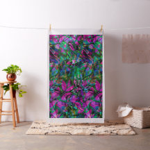 Stoff Blumen abstraktes Buntglas