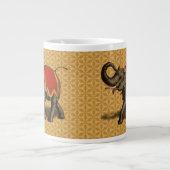 Stoff des indischen Elefant-w/Red Jumbo-Tasse (Vorderseite)