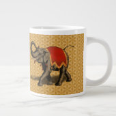 Stoff des indischen Elefant-w/Red Jumbo-Tasse (Rechts)