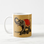 Stoff des indischen Elefant-w/Red Kaffeetasse (Links)