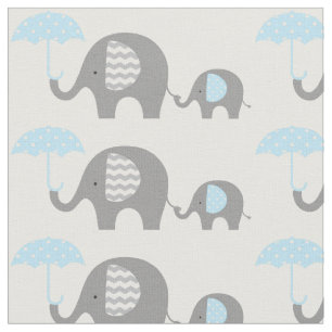 Stoff - Elephants Blau