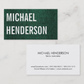 Stoff (grün) visitenkarte (Vorne/Hinten)