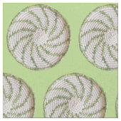 Stoff - Grüne Spirale auf weißer Crochet (Nahaufnahme)