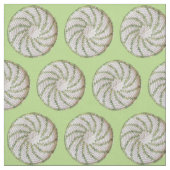 Stoff - Grüne Spirale auf weißer Crochet (Muster)