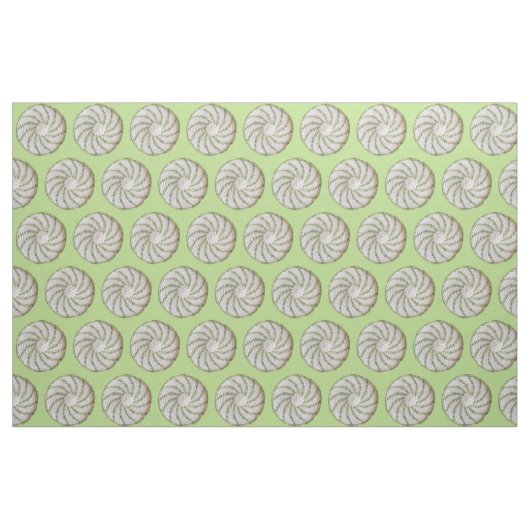 Stoff - Grüne Spirale auf weißer Crochet (Fat Quarter (45,7 x 55,9 cm))