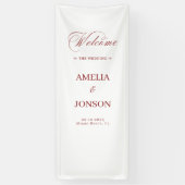 Stoff Hochzeit Willkommensschild Moderne Hochzeit Banner (Vertikal)