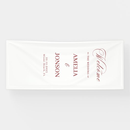 Stoff Hochzeit Willkommensschild Moderne Hochzeit Banner (Horizontal)