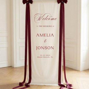Stoff Hochzeit Willkommensschild Moderne Hochzeit  Banner