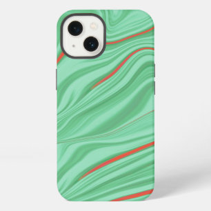 Stoff in Kurven mit hellen mintgrünen Tönen iPhone 13 Hülle