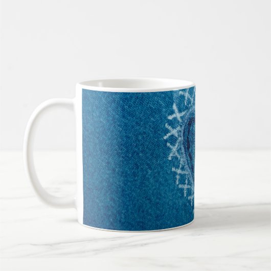 Stoff-Jeans-Texturtuch Kaffeetasse (Links)