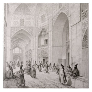 Stoff-Markt, in Isfahan, 'von der Reise Fliese