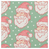 Stoff mit Retromuster des Vintagen Weihnachtsmanne (Nahaufnahme)