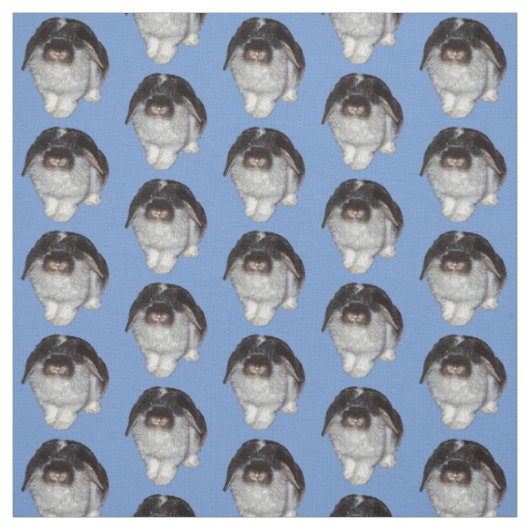 Stoff mit Schlappohren-Kaninchen (Blau) (Muster)