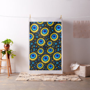 Stoff Pfauenauge Art Deco Schale blau Gold Luxus