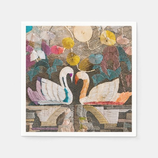 Stoff-Schwan-Serviette Serviette (Vorderseite)