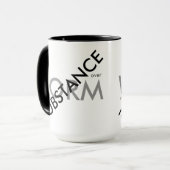 "Stoff über Form" Tasse (Vorderseite Links)