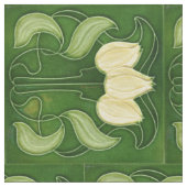 Stoff - Vintage weiße Tulpen Halbziegel Rotiert (Nahaufnahme)