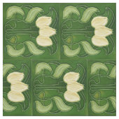 Stoff - Vintage weiße Tulpen Halbziegel Rotiert (Muster)