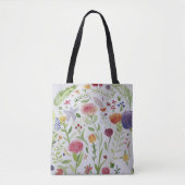 Stoffbeutel mit Federblumendesign Tasche (Vorderseite)