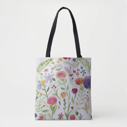 Stoffbeutel mit Federblumendesign Tasche (Vorderseite)