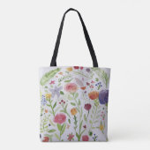 Stoffbeutel mit Federblumendesign Tasche (Rückseite)