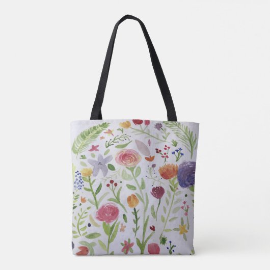 Stoffbeutel mit Federblumendesign Tasche (Rückseite)