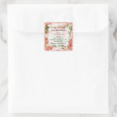 Stoffbezeichnungen für pflanzliche Rosen Quadratischer Aufkleber (Tasche)