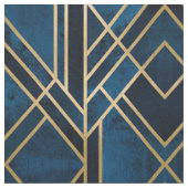 Stoffe - Art Deco Blau & Gold Spiegelstriche (Nahaufnahme)