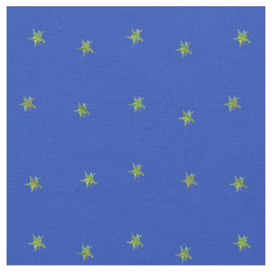 Stoffe aus blau-gelben Sternen (Nahaufnahme)
