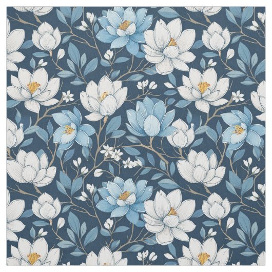 Stoffe aus blau und weiß Tulips (Muster)