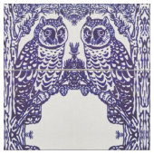 Stoffe aus blau-weißem Owl Tile (Nahaufnahme)