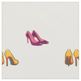 Stoffe aus roten und gelben Heelsen