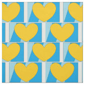 Stoffe, blau mit gelben Herzen Stoff (Muster)