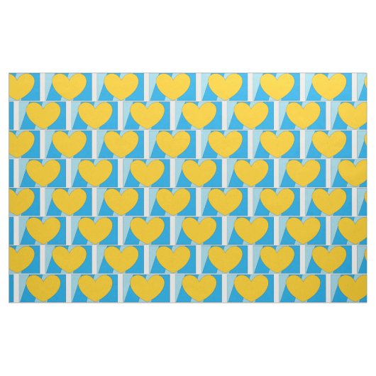 Stoffe, blau mit gelben Herzen Stoff (Fat Quarter (45,7 x 55,9 cm))
