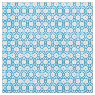 Stoffe - Hexagon Muster in Blau und Weiß