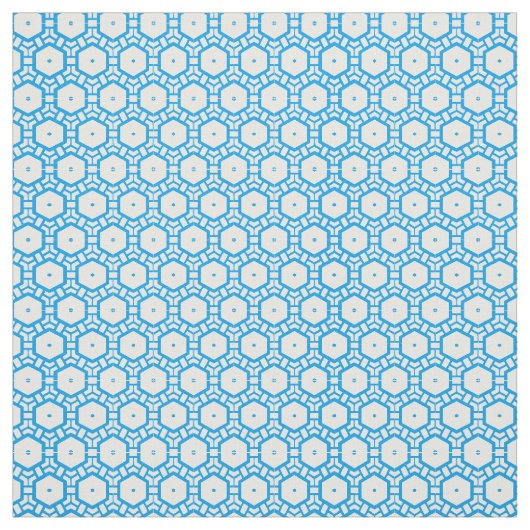 Stoffe - Hexagon Muster in Blau und Weiß (Muster)