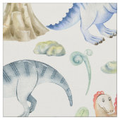 Stoffe mit Aquarell-Dinosauriern für Kinder (Nahaufnahme)