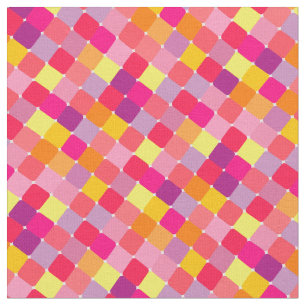 Stoffe mit bunten Quadraten