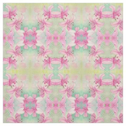 Stoffe - rosa Aquarellfarben Lilien (Muster)