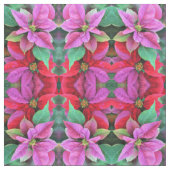 Stoffe - rosa/rote Poinsettien (Muster)