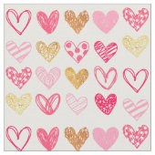 Stoffe - Rosa und goldene Lieben (Nahaufnahme)