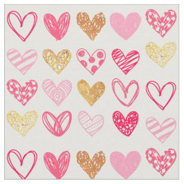 Stoffe - Rosa und goldene Lieben