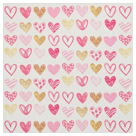 Stoffe - Rosa und goldene Lieben (Muster)