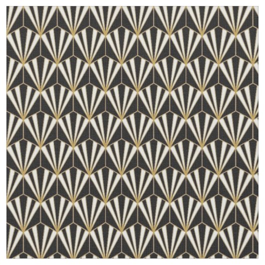 Stoffe - Schwarz-weißes Gold Art Deco (Nahaufnahme)