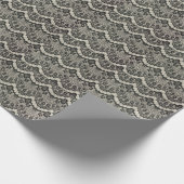 Stoffe Spitzen-Ornament auf Weiß. Geschenkpapier (Ecke)