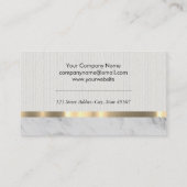 Stoffe und Marmor mit metallischem Trimm Visitenkarte (Rückseite)