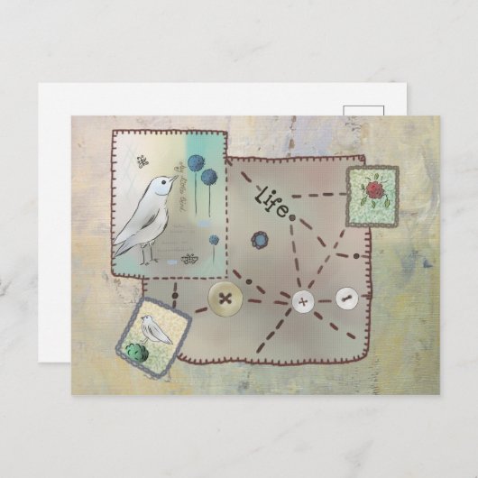 Stofffisch Postkarte (Vorne/Hinten)