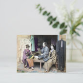 Stoffhändler Japans 1870 Postkarte (Stehend Vorderseite)