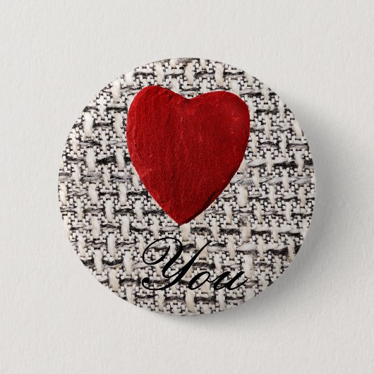 Stoffhintergrund-Liebe Button (Vorderseite)